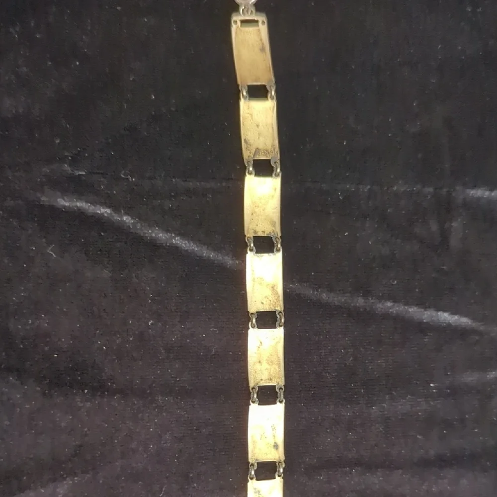 Vintage Egyptian Revival Enamel Panel Bracelet, Est. 1940s–50s